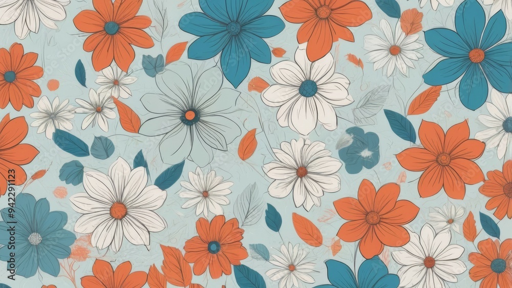 seamless pattern with flowers background seamless pattern with flowers background
