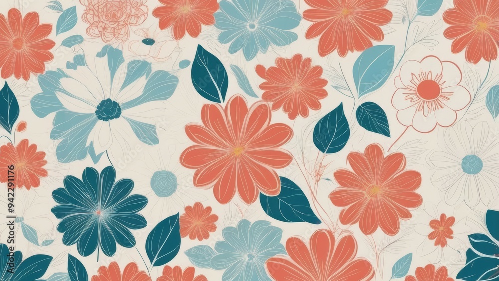 seamless pattern with flowers background seamless pattern with flowers background