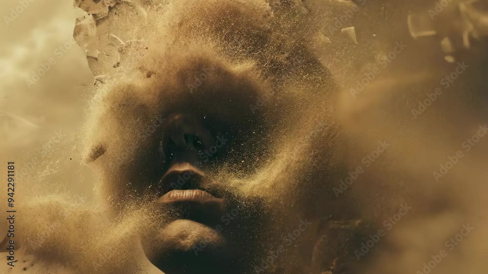 A captivating journey unfolds as a figure emerges from a swirling cloud ...