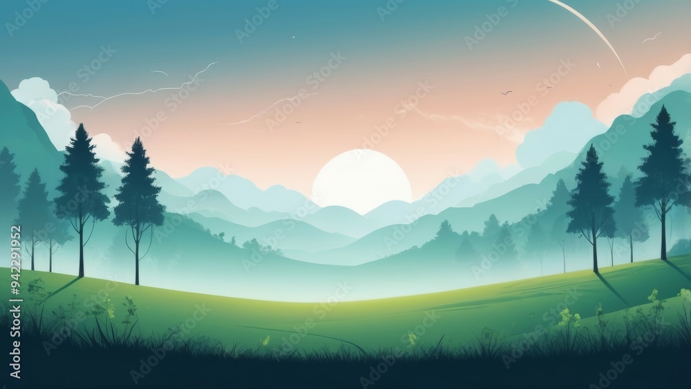 Fototapeta premium sunset in mountains