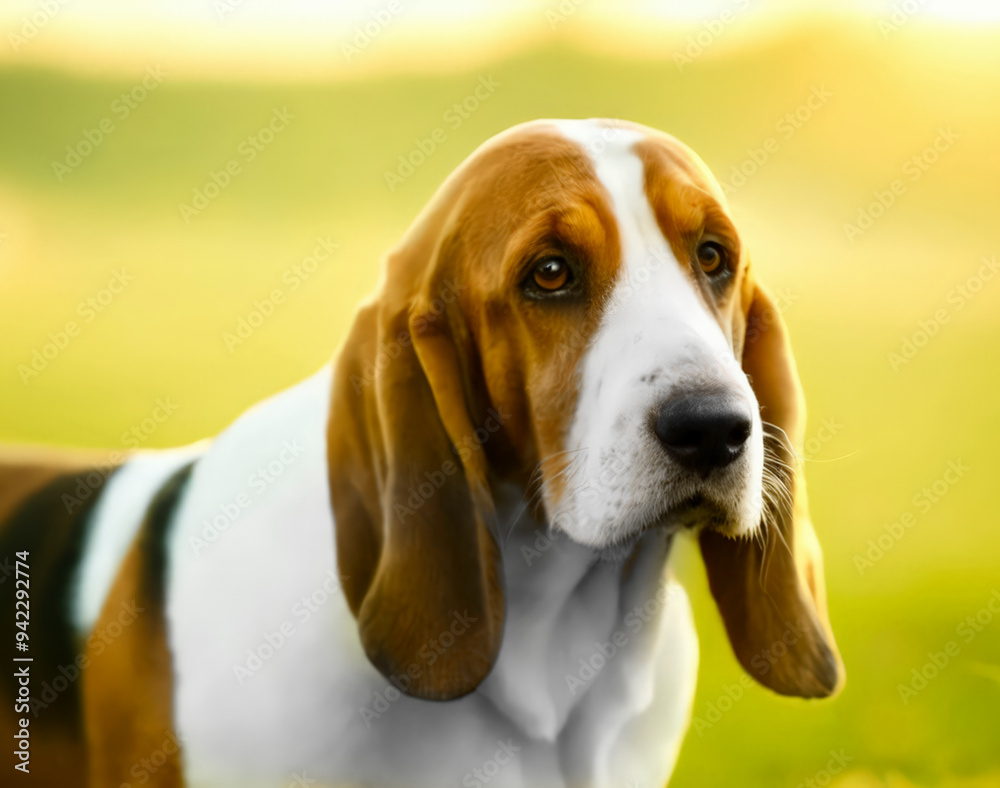 The Basset Hound is a low-slung hound with long, drooping ears and a gentle, affectionate nature. Known for their keen sense of smell and laid-back demeanor, they make great family pets