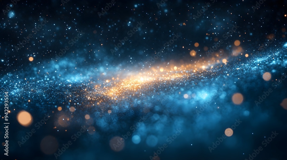 Obraz premium Abstract Blue & Gold Bokeh Background