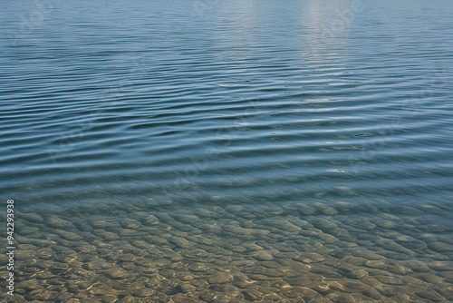 Natural Lake Surface with Clear Background Gentle Ripples and Dappled Light on Smooth Water