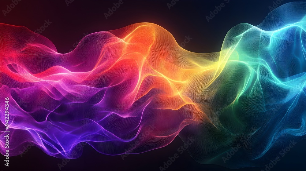 Abstract Colorful Waves Digital Art Background Abstract Colorful Waves Digital Art Background