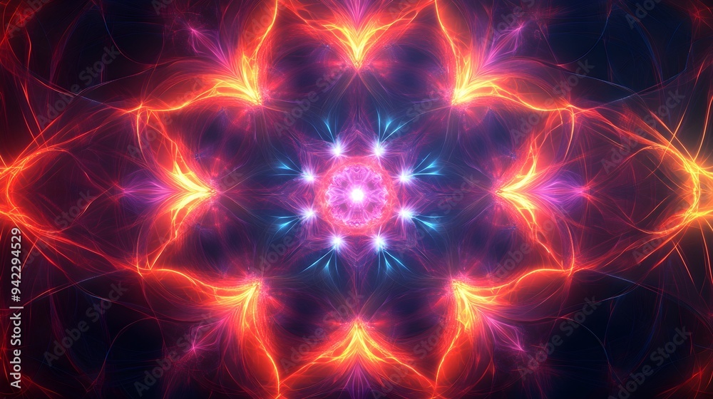 Abstract Energy Flow, Neon Lights, Psychedelic Background Abstract Energy Flow, Neon Lights, Psychedelic Background