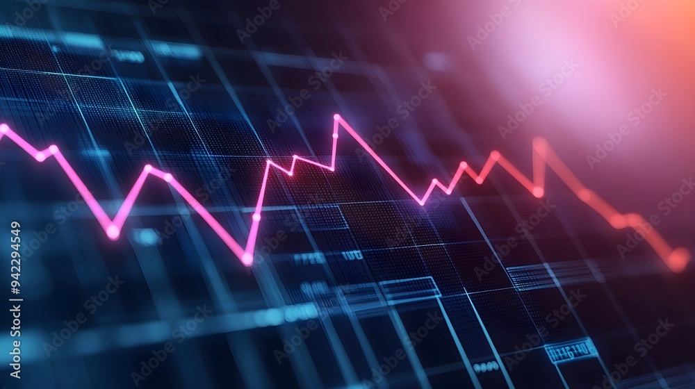 Abstract Financial Data Chart Trend Downward Abstract Financial Data Chart Trend Downward