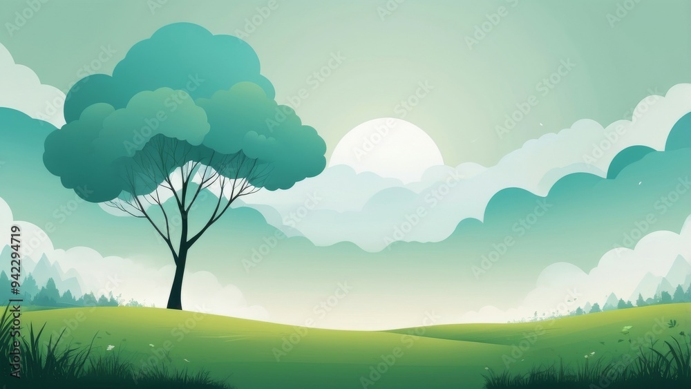 landscape with trees and clouds landscape with trees and clouds