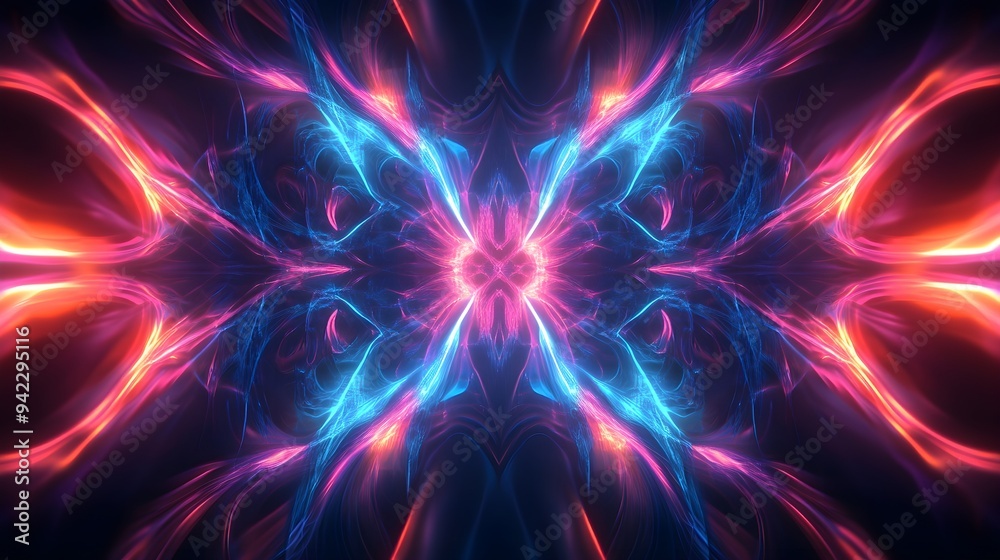 Abstract Neon Lights Background, Futuristic Design, Vibrant Colors Abstract Neon Lights Background, Futuristic Design, Vibrant Colors