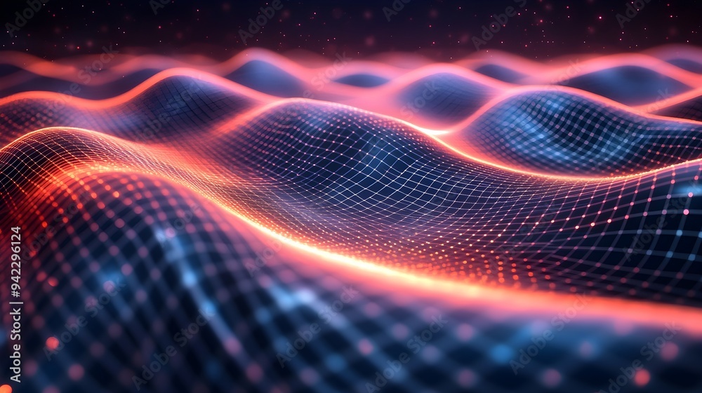 Abstract Red Blue Digital Grid Network Technology Background Abstract Red Blue Digital Grid Network Technology Background