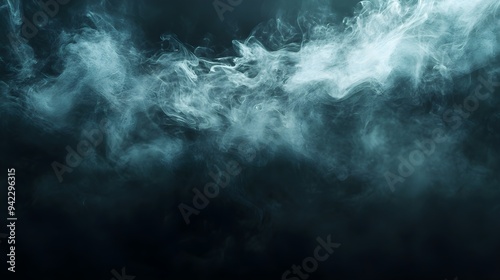 Abstract Smoke Texture - Blue Haze on Black Background