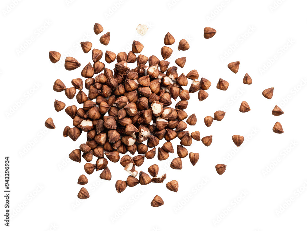 Scattered Buckwheat Seeds Isolated on PNG Background Scattered Buckwheat Seeds Isolated on PNG Background
