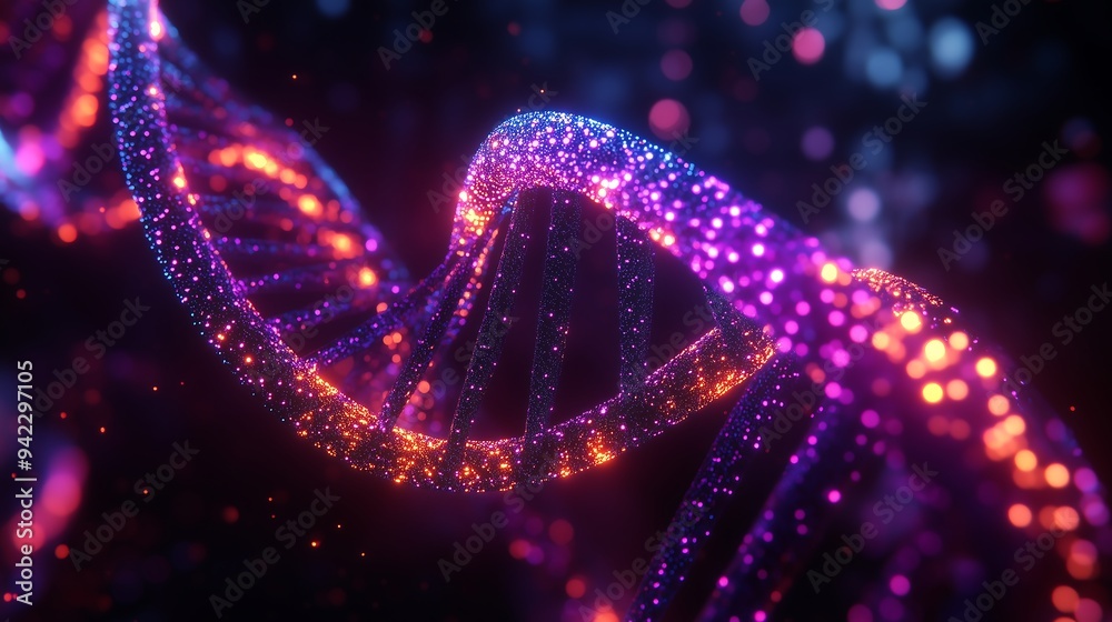 glowing dna structure glowing dna structure
