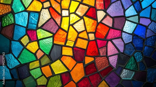 Colorful Stained Glass Window Abstract Pattern