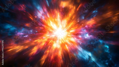 Cosmic Explosion, Colorful Nebula, Abstract Space Background