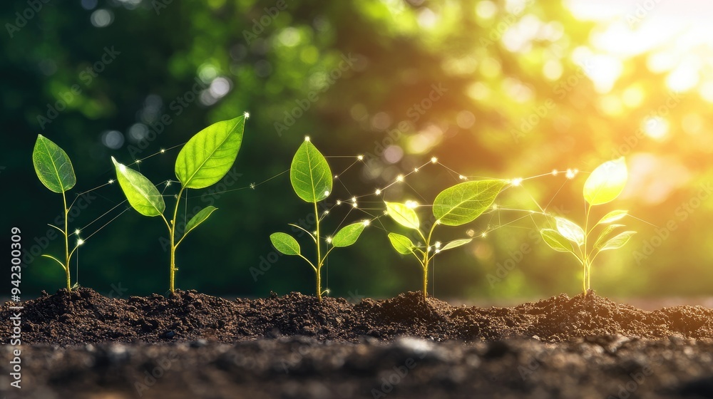 Conceptual of tech plant growth Conceptual of tech plant growth