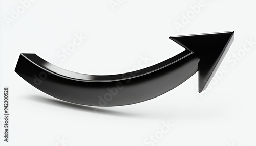 Wallpaper Mural A sleek black arrow curving upward, symbolizing progress or direction. Torontodigital.ca