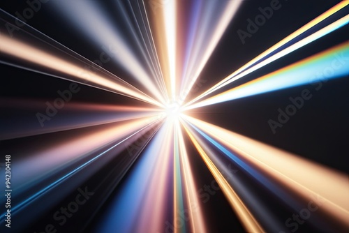 Stunning Blurred Bokeh and Radiant Rainbow Glow on Dark Background
