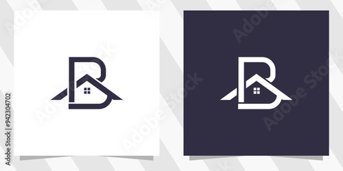 letter b with Construction, builder, building logo design vector