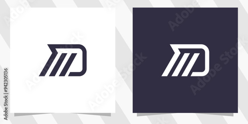 letter dm md logo design vector