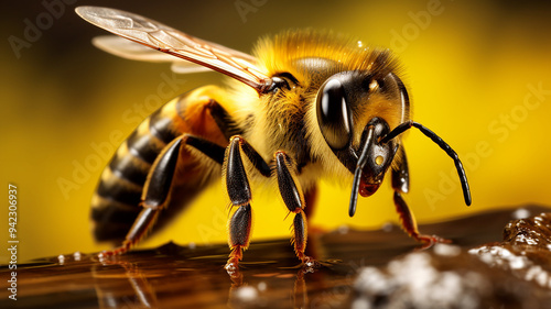 Wallpaper Mural bee, bee on flower, bee macro, macro photography of bees, bee close-up, honey bee XIII Torontodigital.ca