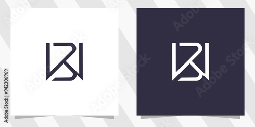 letter wb bw logo design vector