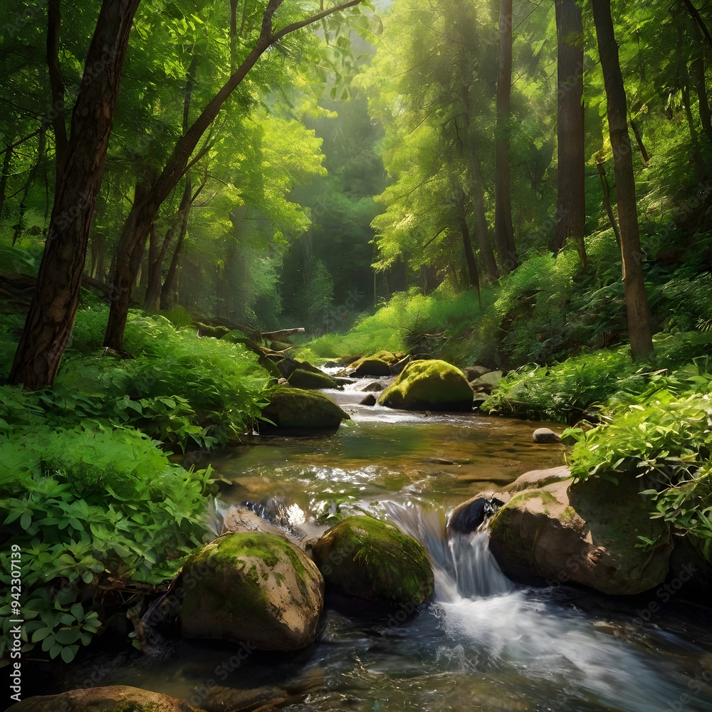 Obraz premium waterfall in the forest