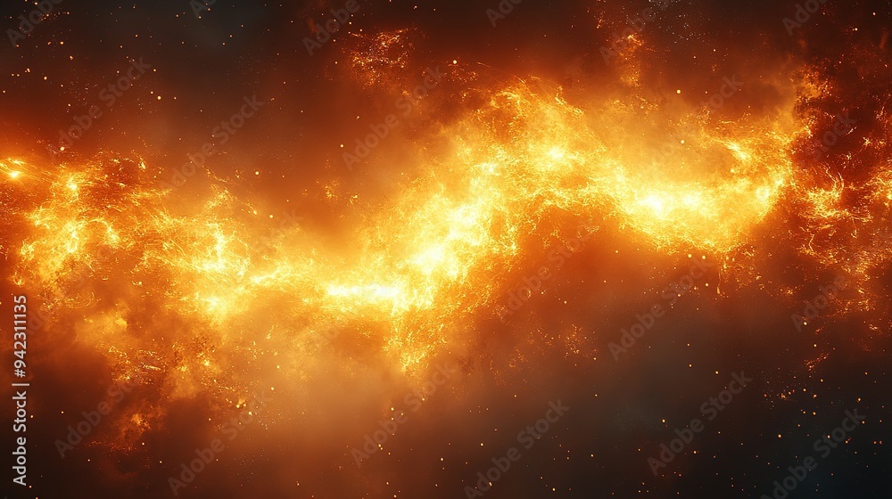 Abstract Fire and Smoke Background with Star-like Specks Abstract Fire and Smoke Background with Star-like Specks