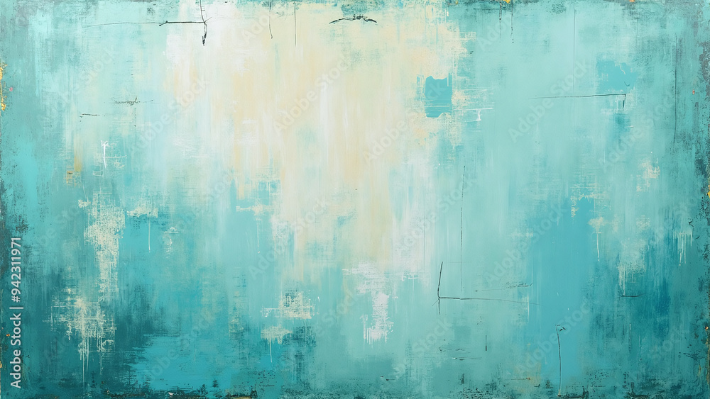 Textured Teal Surface with Chipped Paint Textured Teal Surface with Chipped Paint