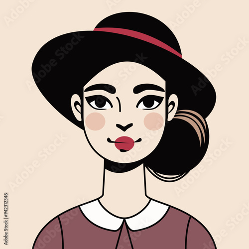 Portret kobiety na jasnym tle. Avatar do mediów społecznościowych. Różnorodność. Ilustracja wektorowa w stylu kreskówkowym.