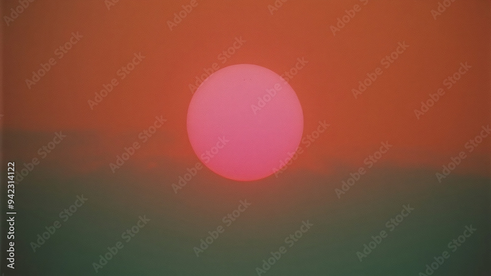 Red Sphere Floating Against Gradient Background Red Sphere Floating Against Gradient Background