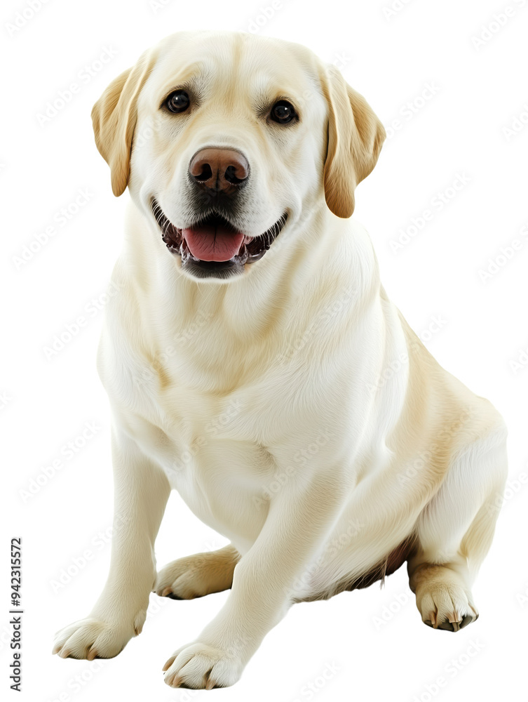 Labrador Retriever dog sitting on transparent background Labrador Retriever dog sitting on transparent background
