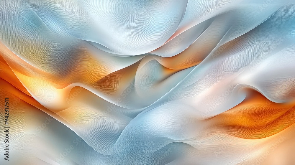 Fototapeta premium Modern 3D abstract design with flowing, lines and glass texture