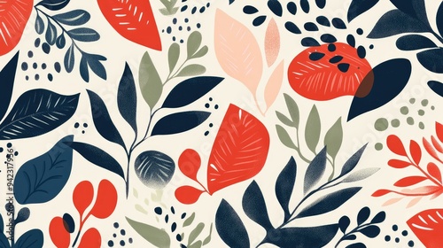 Playful leafy shapes in whimsical design