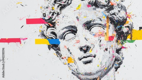 Abstract Colorful Painting of a Human Face