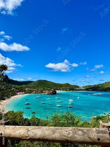Turquoise water in a mountainous cove