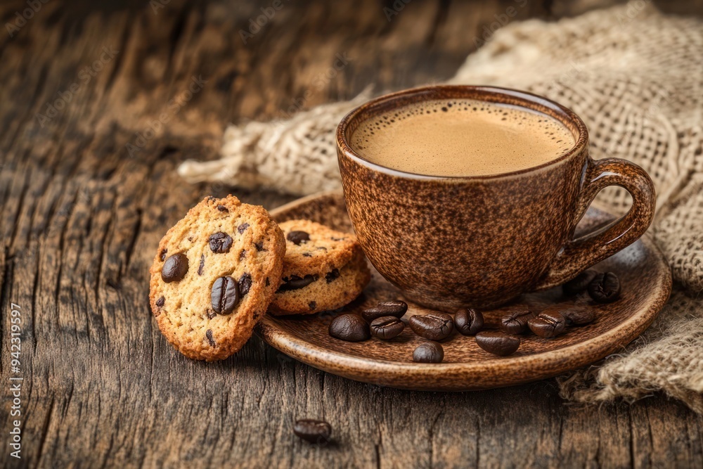 Cup of coffee with cookies and chocolate chips on wooden background-gigapixel-hq-scale-6_00x Cup of coffee with cookies and chocolate chips on wooden background-gigapixel-hq-scale-6_00x