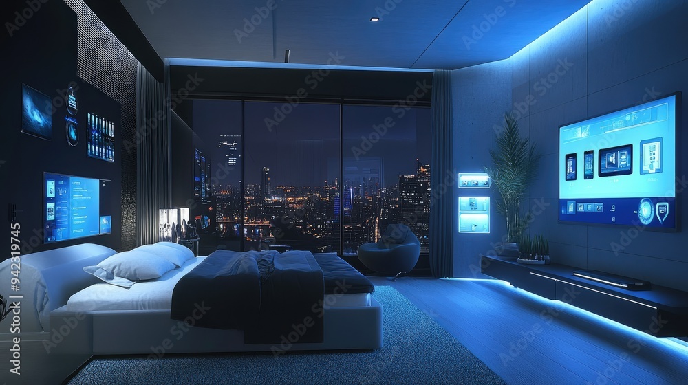 Smart house concept with integrated technology visuals