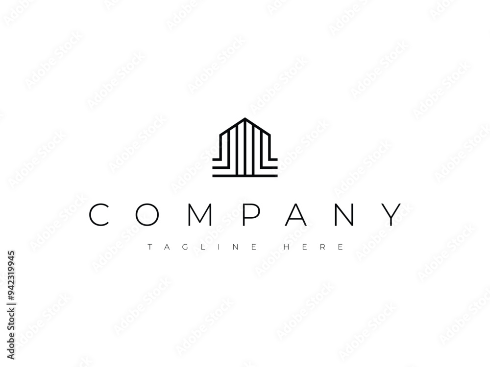 Fototapeta premium minimal real estate property logo design