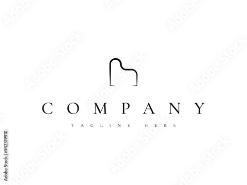 minimal abstract piano logo design