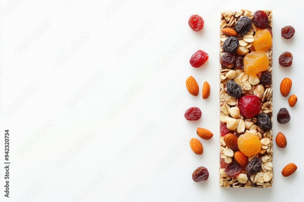 Majestic dramatic top view of a granola bar with dried fruits and nuts on a white background-gigapixel-hq-scale-6_00x Majestic dramatic top view of a granola bar with dried fruits and nuts on a white background-gigapixel-hq-scale-6_00x