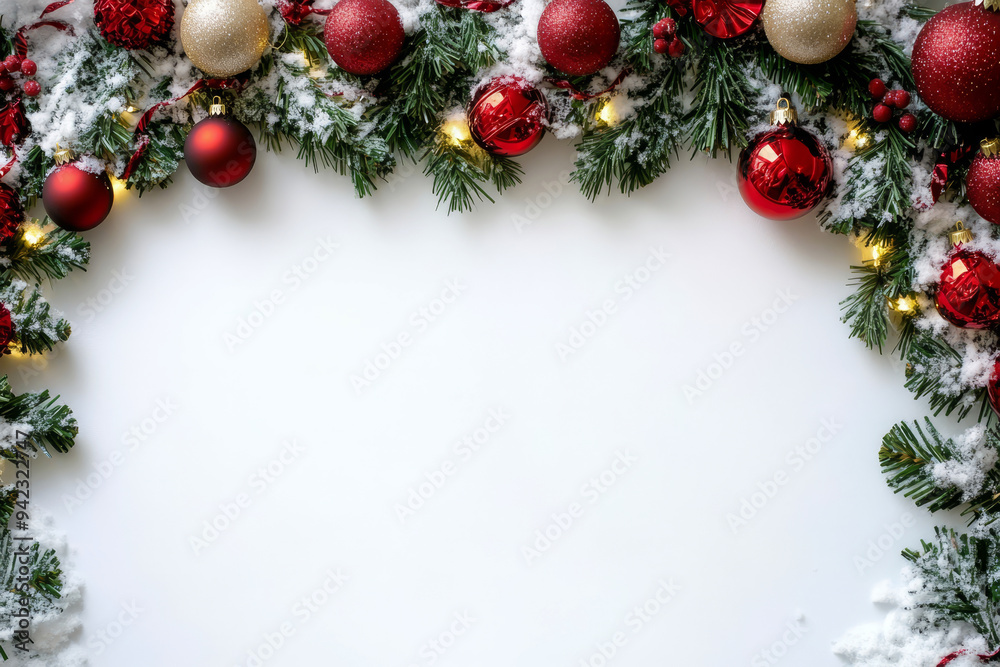 Festive Christmas New Year border. Xmas background and frame composition. Christmas banner and web poster Festive Christmas New Year border. Xmas background and frame composition. Christmas banner and web poster