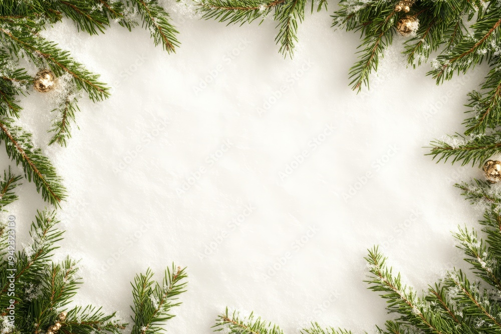 Obraz premium Festive Christmas New Year border. Xmas background and frame composition. Christmas banner and web poster