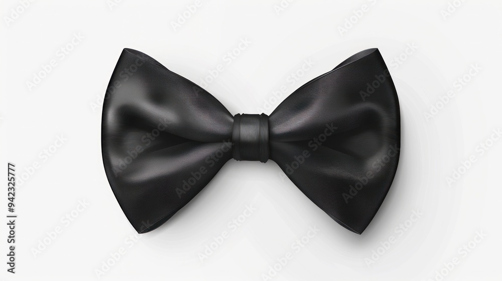 Elegant Black Bow Tie with Satin Ribbon Elegant Black Bow Tie with Satin Ribbon