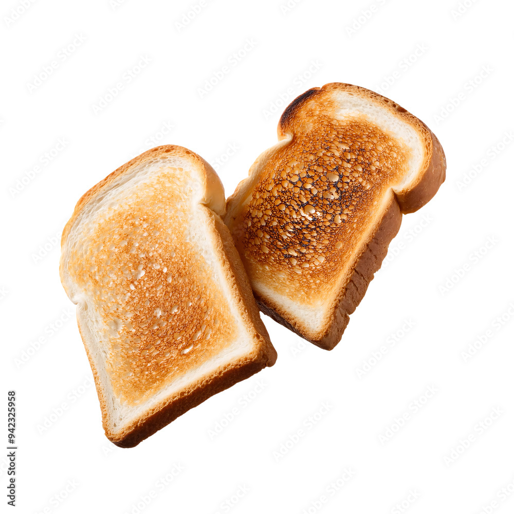 Two pieces of wonderful toasted bread, cut out Two pieces of wonderful toasted bread, cut out