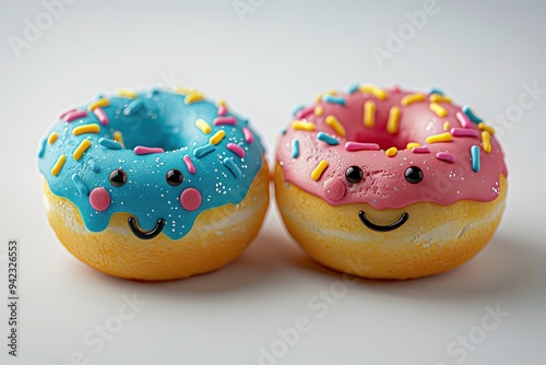 Cute Donuts with Sprinkles and Happy Faces