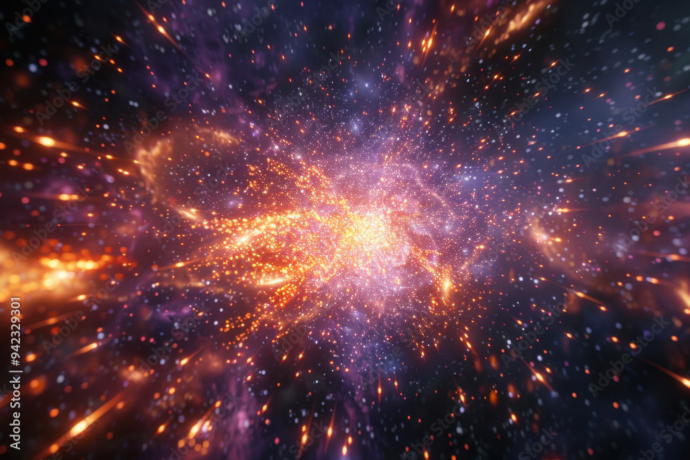 Fototapeta premium a computer simulation of the entire universe as the matrix, ultra realistic style with highly detailed elements like galaxies