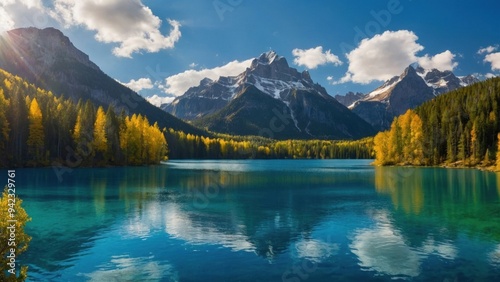 Wallpaper turquoise lake in summer mountains