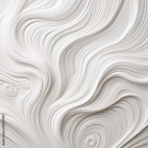 Elegant abstract background with flowing white plywood texture, featuring intricate lines and curves, ideal for contemporary design, minimalist decor, and artistic compositions.