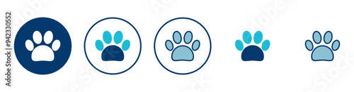 Paw icon vector isolated on white background. Paw Print icon