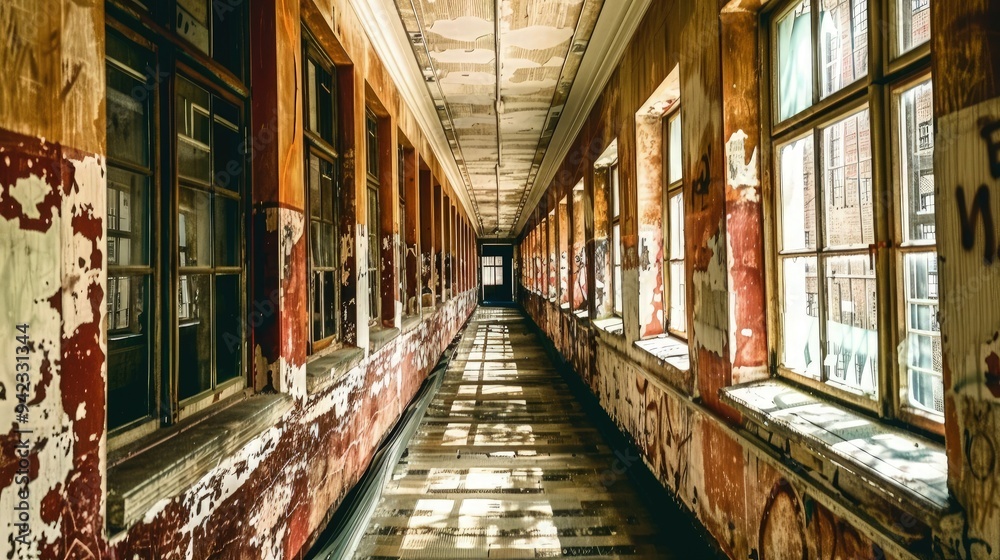 Portrait of an abandoned building. Uncared for, fragile and vulnerable. Portrait of an abandoned building. Uncared for, fragile and vulnerable.